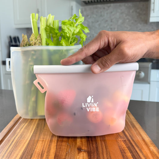 Reusable Silicone Food Storage Bags – Set of 4 Multicolor (500ml/17oz, 1000ml/34oz, 1500ml/51oz, 2000ml/68oz)