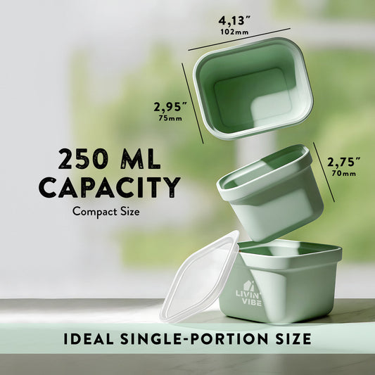 LIVINVIBE Silicone Freezer Tray Set with Lids – 4 Pack 250ml Portion Containers, Flexible Food Storage Trays for Soup, Sauce, Smoothies & Meal Prep