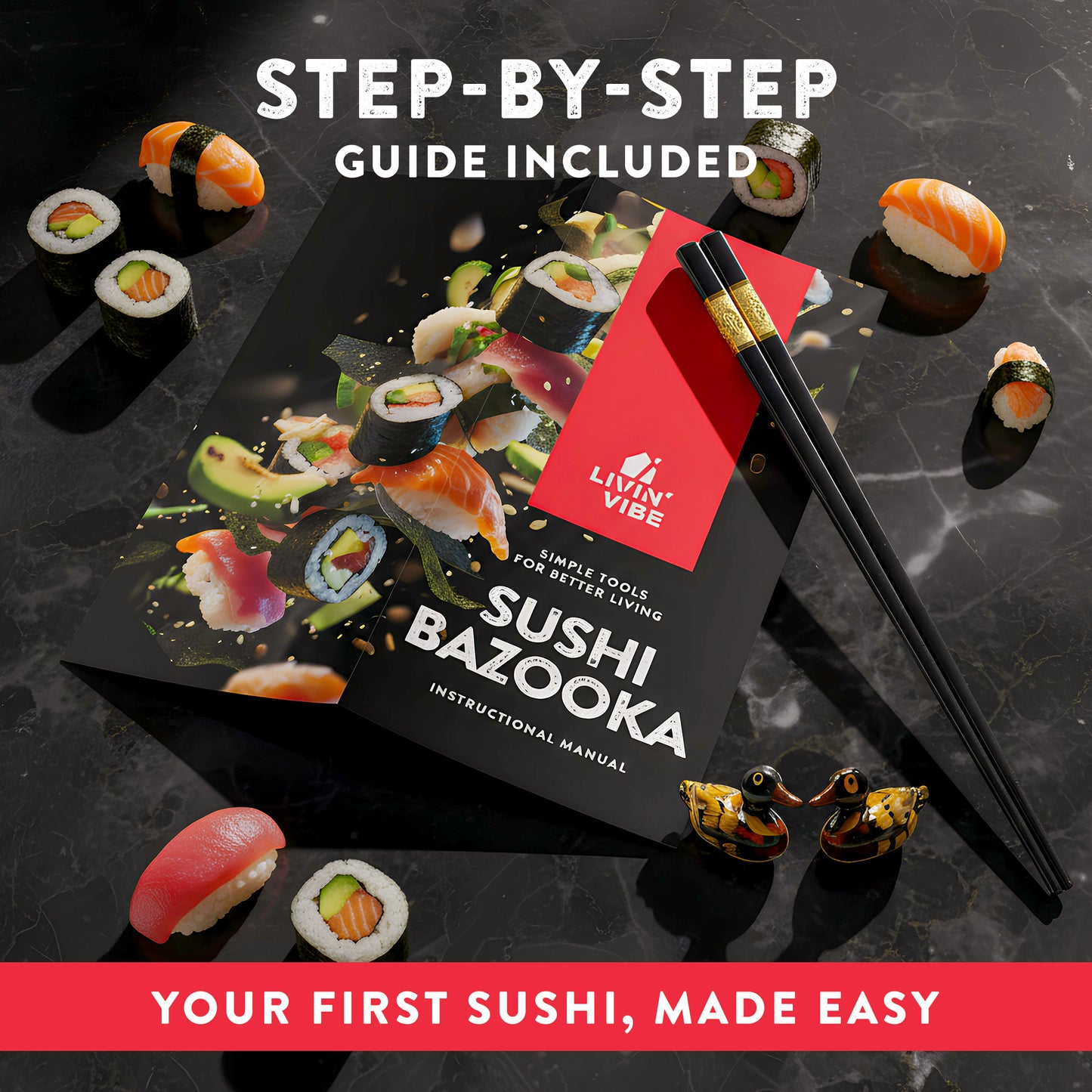 Sushi Making Kit – Complete DIY Sushi Set with Sushi Bazooka