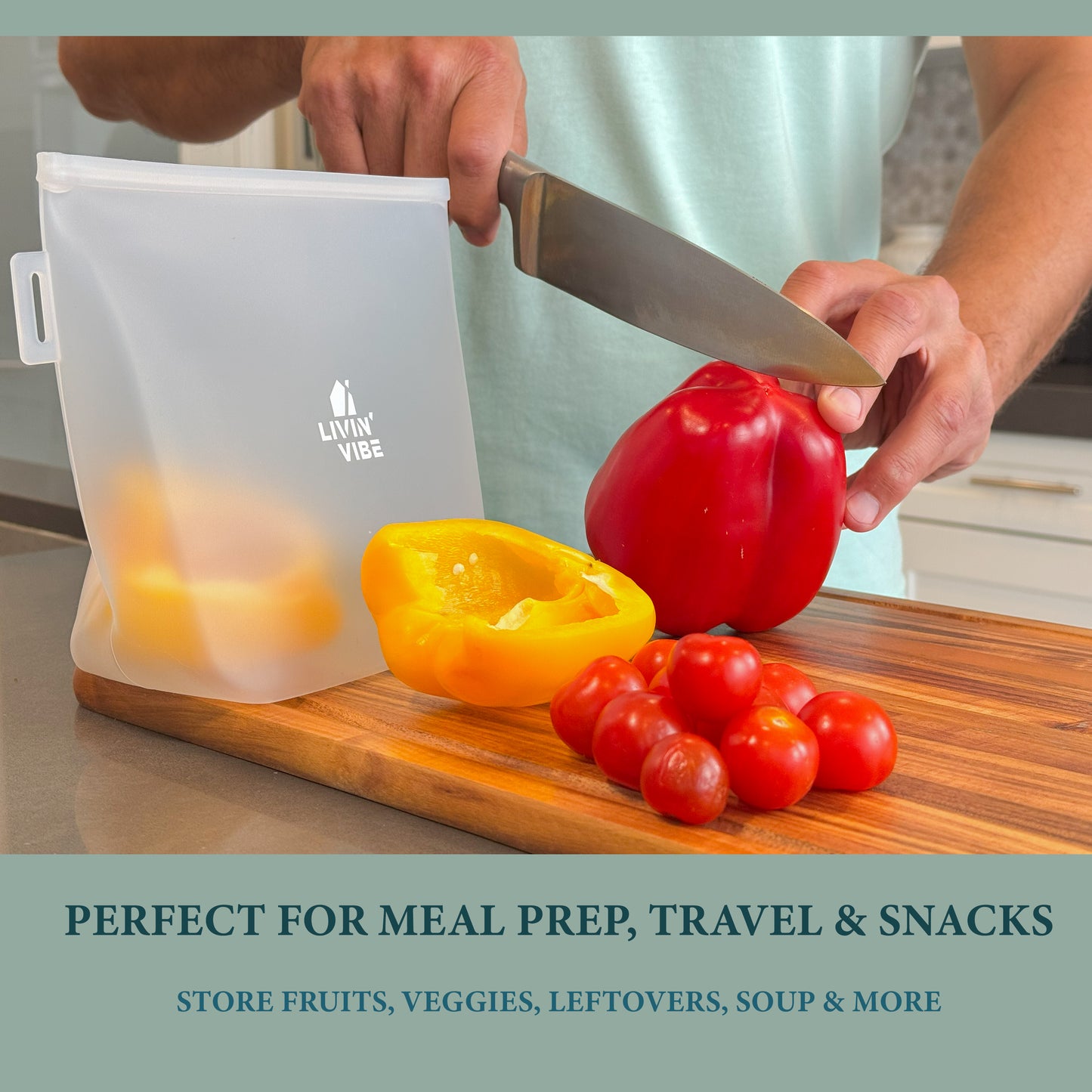 Reusable Silicone Food Storage Bags – Set of 4 Multicolor (500ml/17oz, 1000ml/34oz, 1500ml/51oz, 2000ml/68oz)